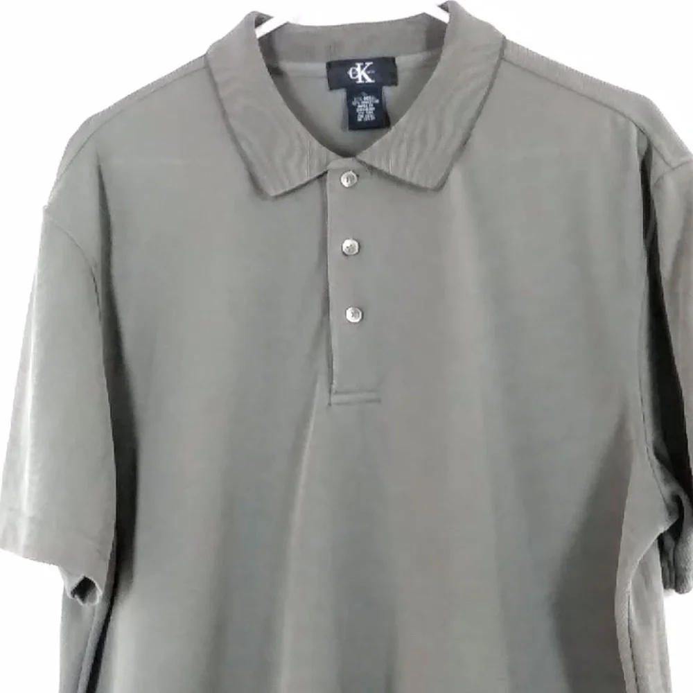 Men’s Calvin Klein Polo Short Sleeve Size L Quality Weave Classy